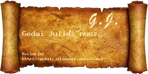 Gedai Juliánusz névjegykártya